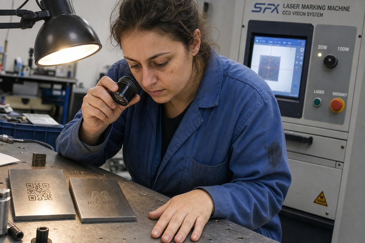Recommended laser power ranges for marking stainless steel, aluminum, and tough alloys (ID#2)