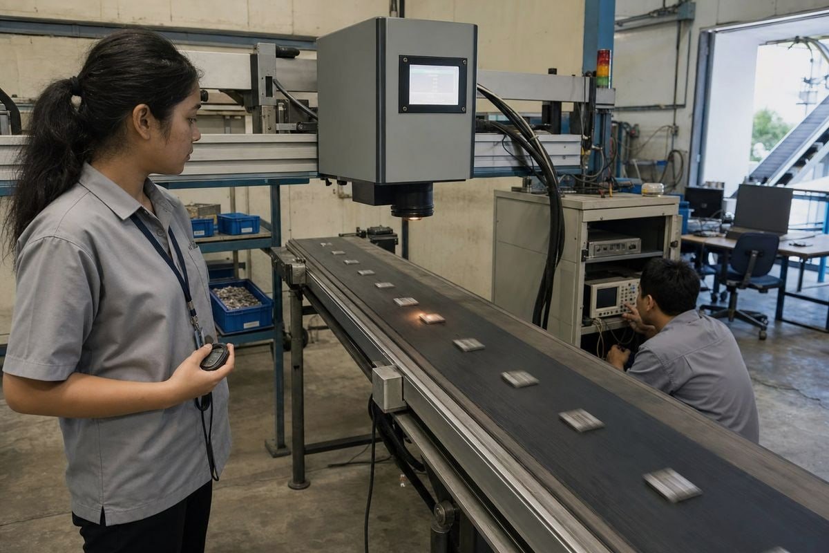 Testing CCD vision positioning accuracy on a moving conveyor line (ID#3)