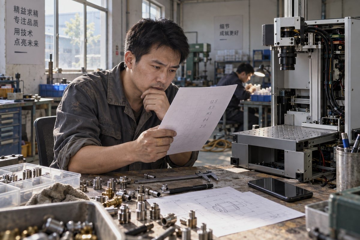 Supplier reviewing drawings and samples to build a custom CCD laser marking solution (ID#2)