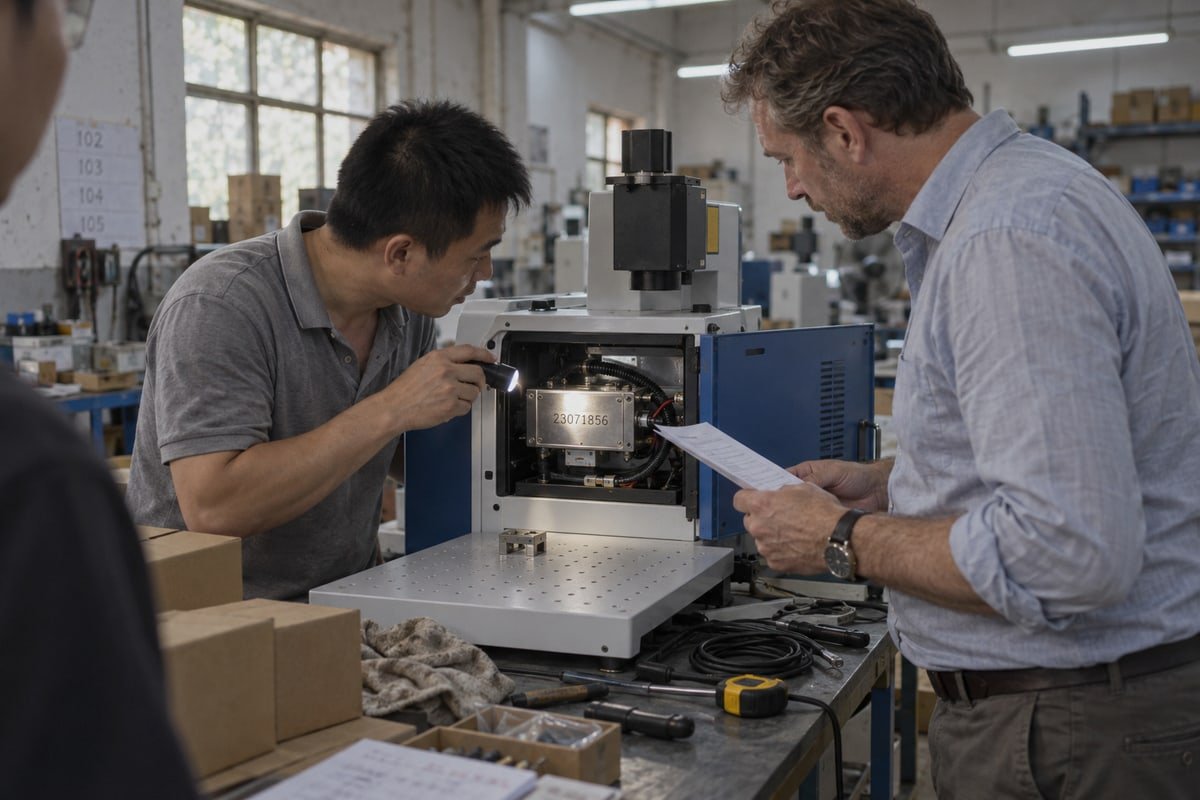 Verify suppliers use identical core components in samples and delivered laser equipment (ID#1)