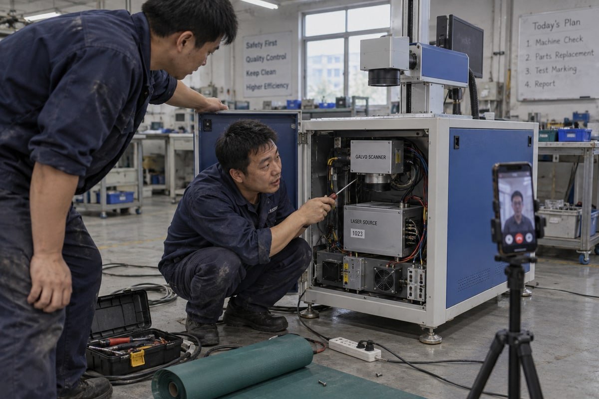 Remote video inspection method to verify laser components before shipment without traveling (ID#3)